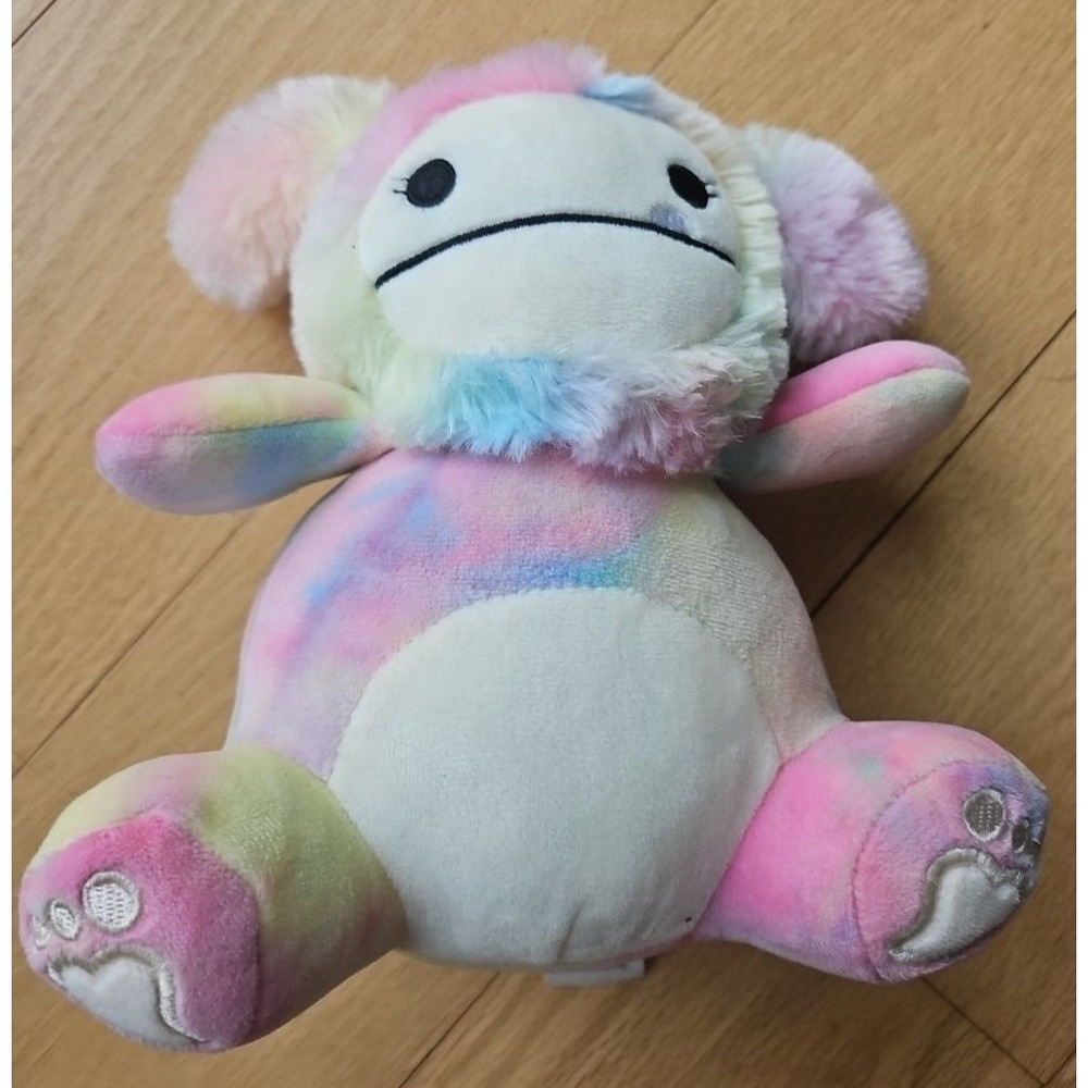 Squishmallows Zaylee Bigfoot 8 Inch Rainbow Tie‎ Dye Plush Toy Kellytoy